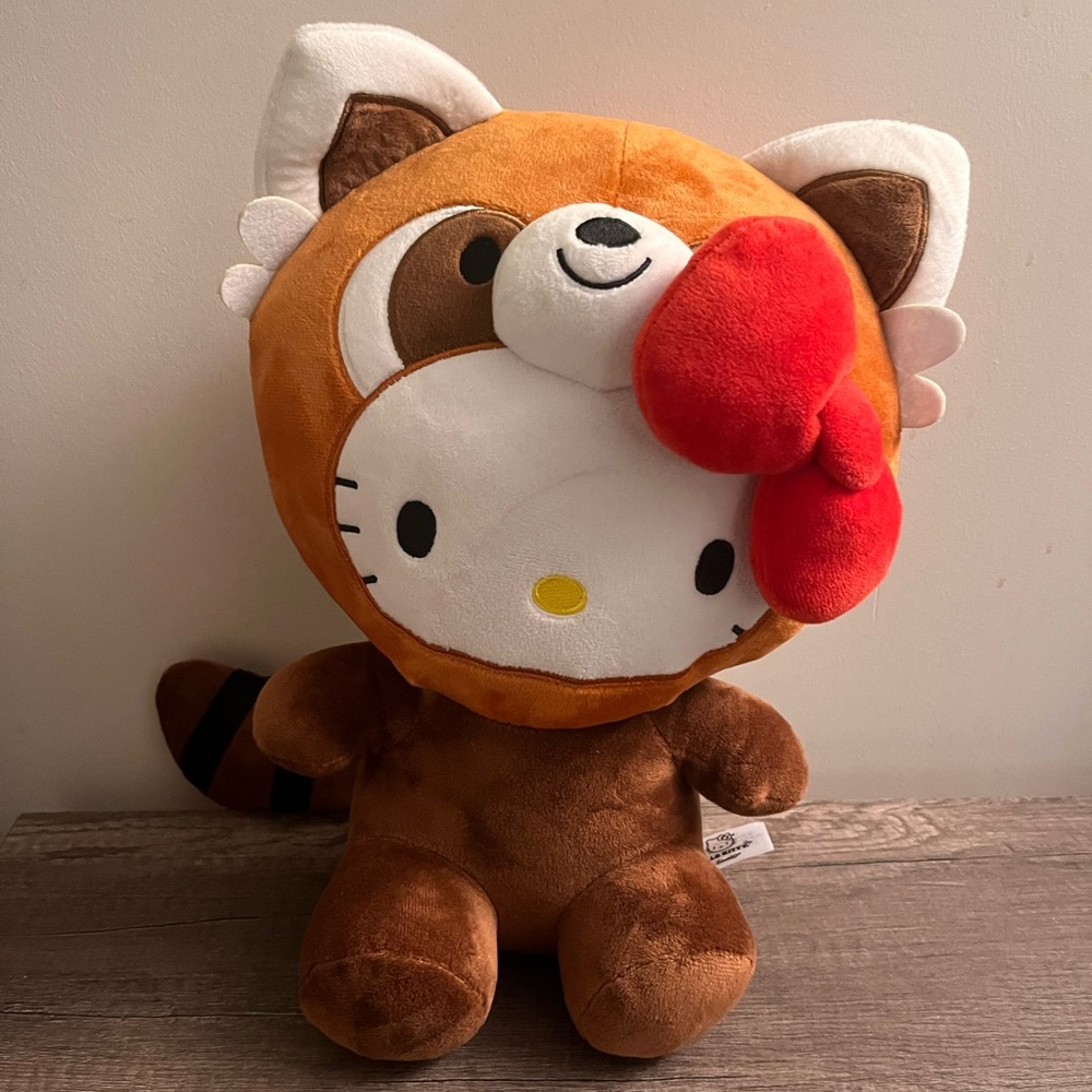 Hello Kitty Red Panda Dress up Plush Toy in Orange and Brown large